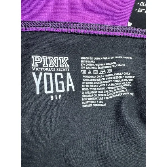 VICTORIA’S SECRET PINK YOGA BLING SEQUIN FOLDOVER LEGGINGS SMALL FUCHSIA NWT - Picture 6 of 11